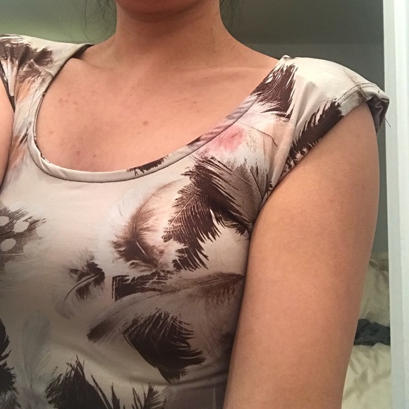 Poly span printed cap sleeves pencil dress - Picture 2 of 3